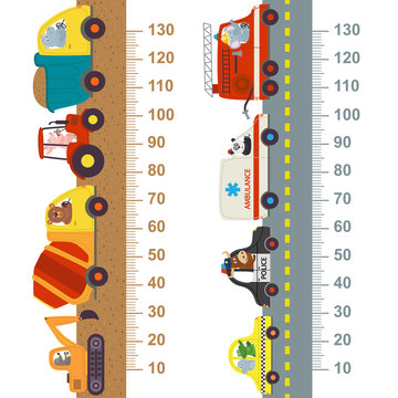 working and city transport height measure  - vector illustration, eps
