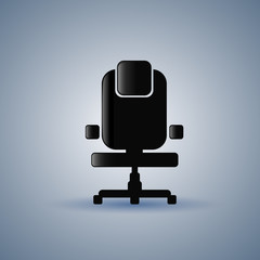 Office Chair Silhouette Empty Seat Furniture Isolated Vector Illustration