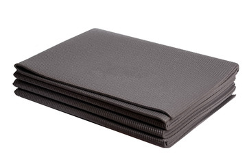 gray yellow yoga mat on a white background