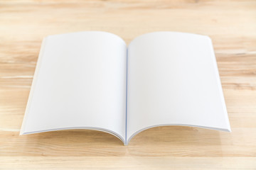 Blank catalog, magazines,book mock up on wood background