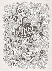 Cartoon cute doodles Africa illustration