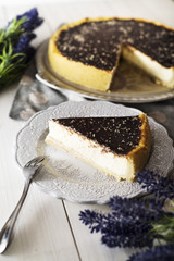 Cheesecake with chocolate glaze