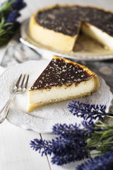 Cheesecake with chocolate glaze