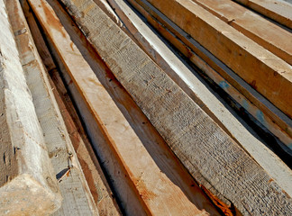 Scrap timber to be recycled. 