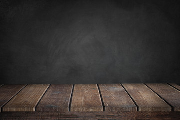 Black Background with wooden table