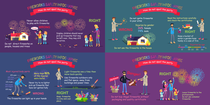 Fireworks Safety Infographic Comparative Poster