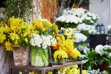 Outdoor flower market in Paris, France