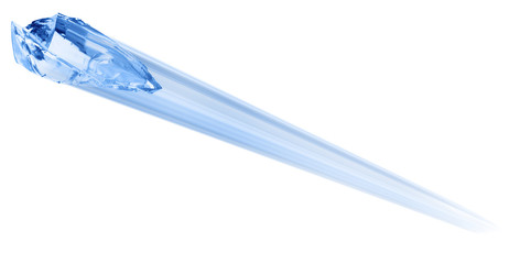 Piece of ice isolated on white background.