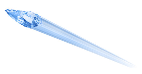 Piece of ice isolated on white background.