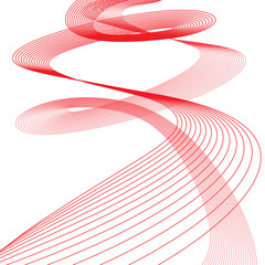 Sfondo astratto di onde, spirale di colore rosso, file vettoriale