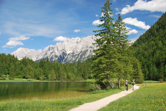 Lovely scenery at Ferchensee in the bavarian alps