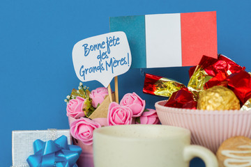 happy grandmother day card in French text is celebrated on march 5th