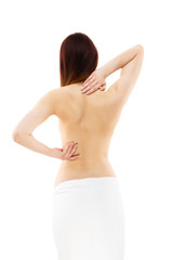 Obraz premium Woman massaging pain back