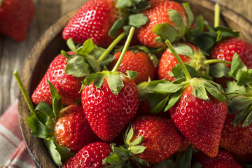 Raw Organic Red Ripe Strawberries