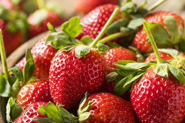 Raw Organic Red Ripe Strawberries