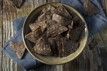 Homemade Salty Black Bean Tortilla Chips