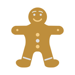 New Year Decorated Gingerbread in Shape of Man
