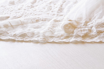 Background of white delicate lace fabric
