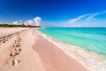 Zelfklevend Fotobehang Mexico Strand aan de Caribische zee in Playa del Carmen, Mexico
