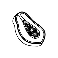 Fototapeta premium Papaya delicious fruit icon vector illustration graphic design