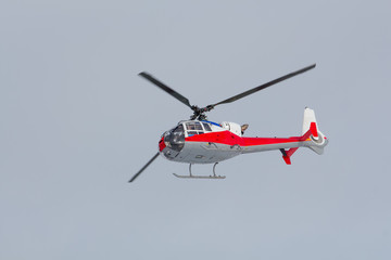 Small helicopter arrived at the airport