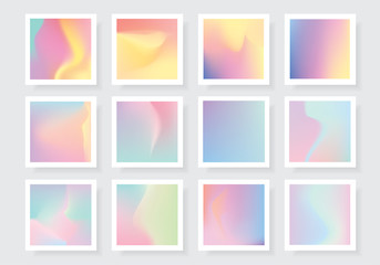 Colorful light vivid holographic gradient backgrounds collection 