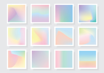 Colorful light vivid holographic gradient backgrounds collection