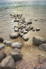 Fototapeta na wymiar Rocks along the shore