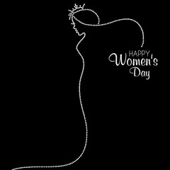 An abstract simplistic illustration with dots of a Princess in celebration of International Women's Day