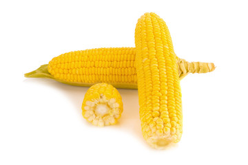Corn on white background