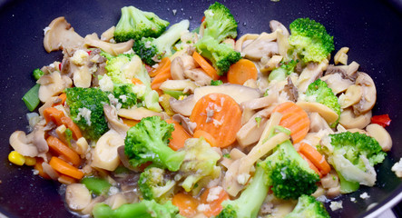 vegetarian food in wok