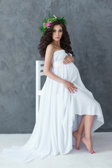 portrait of a beautiful young pregnant woman