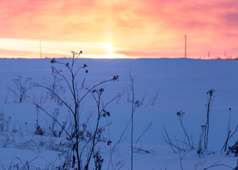 winter sunset background