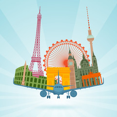 Travel planning flat concept. Vector illustration.