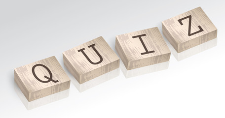 Word QUIZ composed from alphabet blocks vector illustration