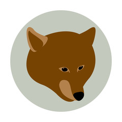 bear head vector illustration style Flat