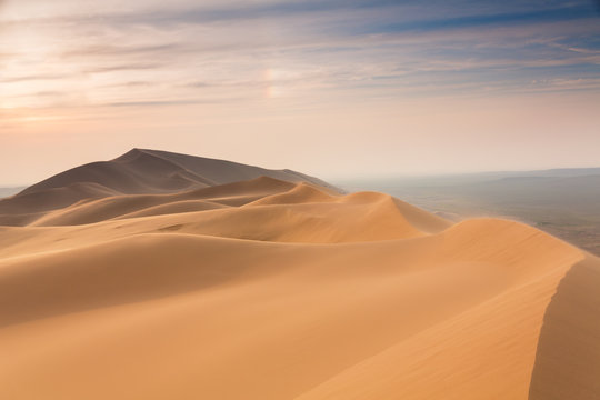 Sand dunes in the desert