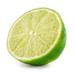 Half a lime shot at an angle