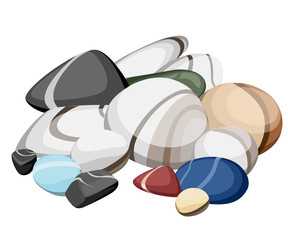 Vector Illustration Rock stone cartoon Set of different boulders Natural sea spa rock material game art