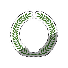 Wreath leaves ornament icon vector illustration graphic design