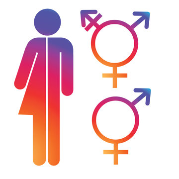 Unisex symbol icon collection. Male and female symbols. EPS 10 vector.