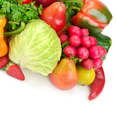 fruit and vegetable isolated on white background