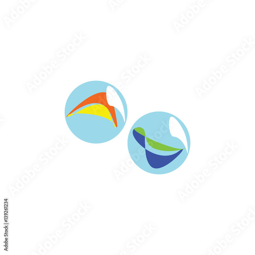 "Vector colorful marbles icon. Isolated on white" Stock image and royalty-free vector files on
