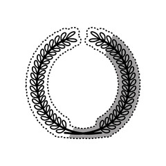Wreath leaves ornament icon vector illustration graphic design