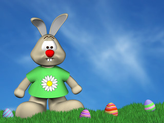 Lapin de pâques paysage