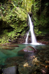 Jacko Falls., waterfalls on Dominica Island in the Caribbean. 