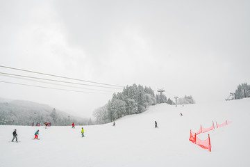 Yamakata, Japan - February 7, 2017: Rope-way in winter at Zao ski moutain, Yamagata Japan .