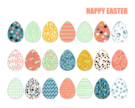 Set of 21 Easter eggs