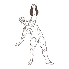 Circus athlete with weights