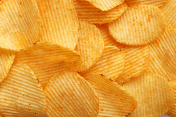 background corrugated golden chips with texture